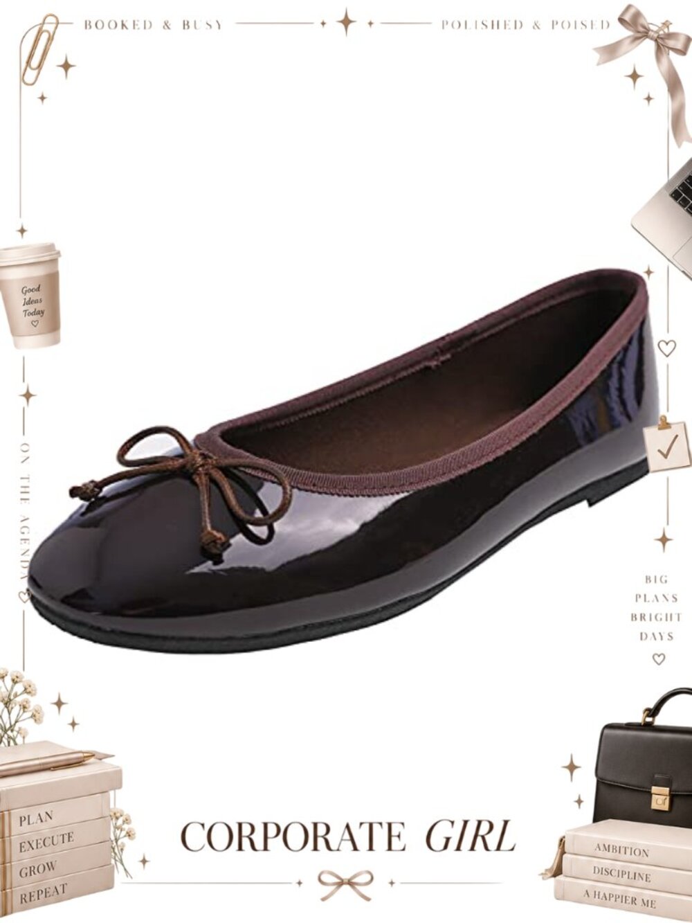 Women's Sparkle Memory Foam Cushioned Glitter Ballet Flats Round Toe Slip-On